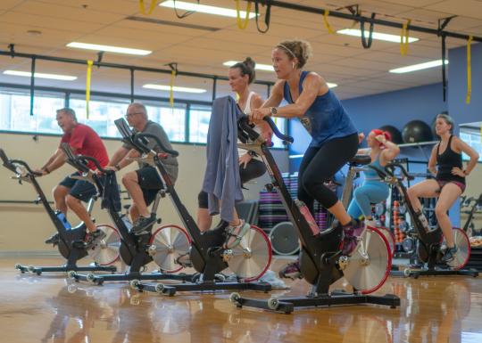 Sweating In Group Exercise Cycling Class