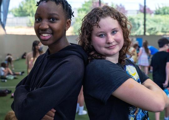 Friends Crossing Arms at YMCA Summer Day Camp