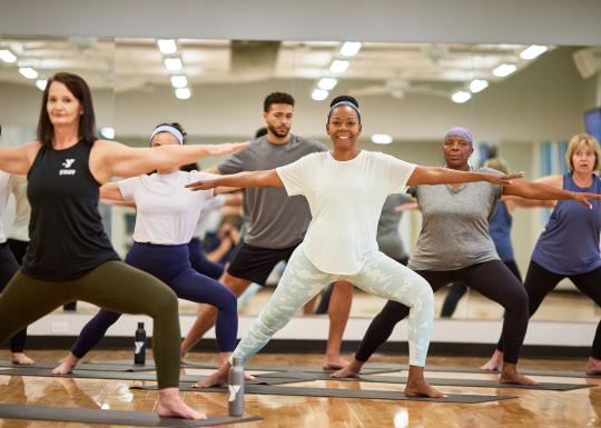 Group Stretch Pose at YMCA Yoga Class