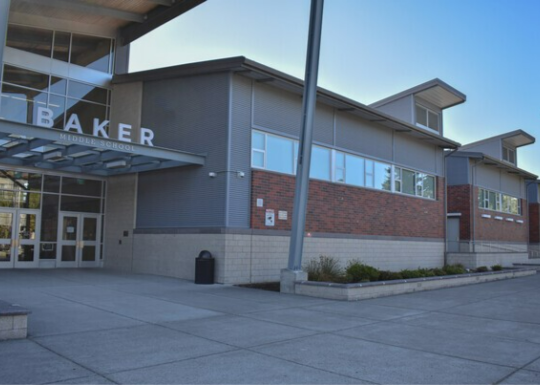 Exterior shot of Baker Middle School