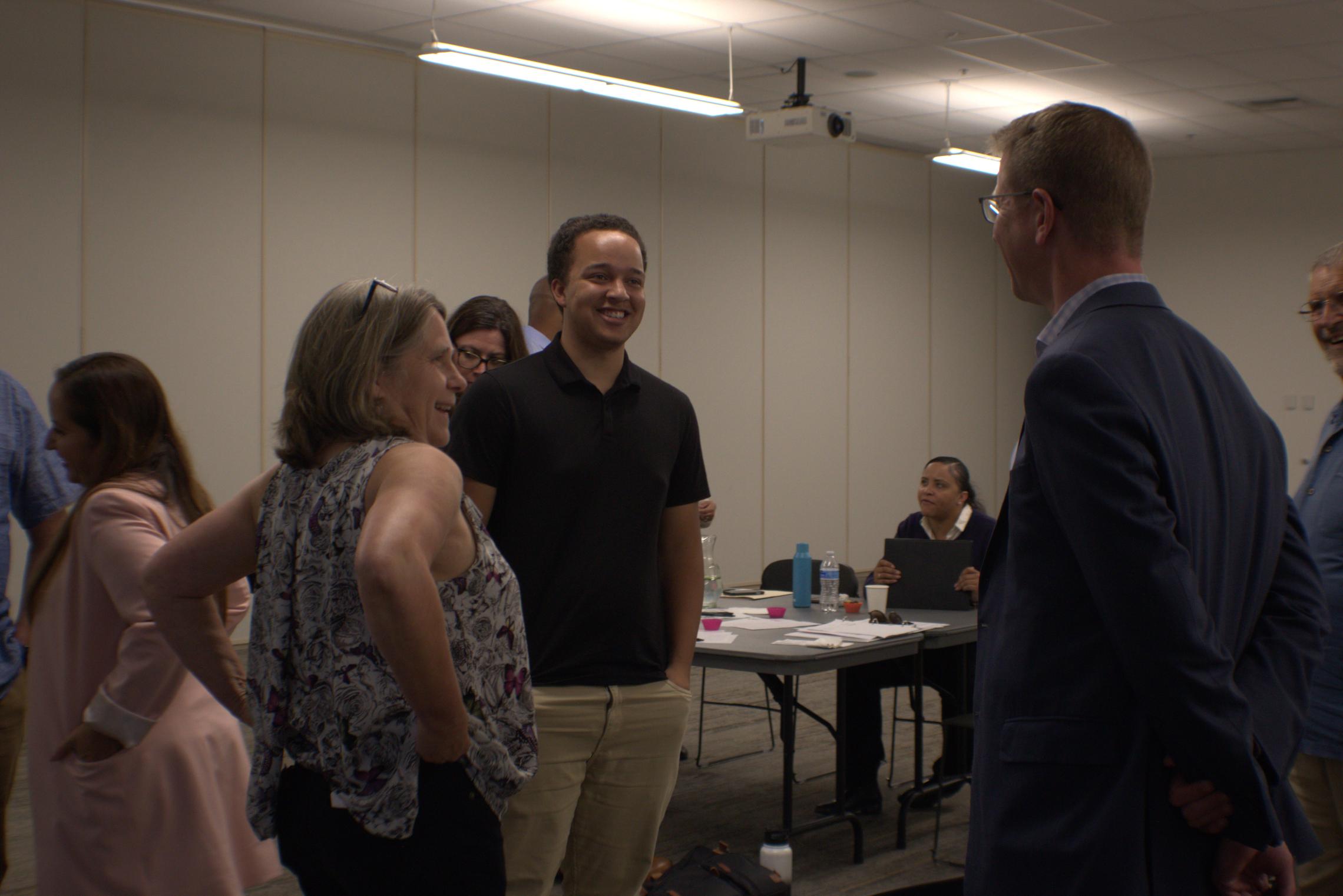 Bridge of Hope participants engage in an ice breaker activity at the YMCA