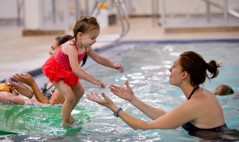 Mother and Child in pool 