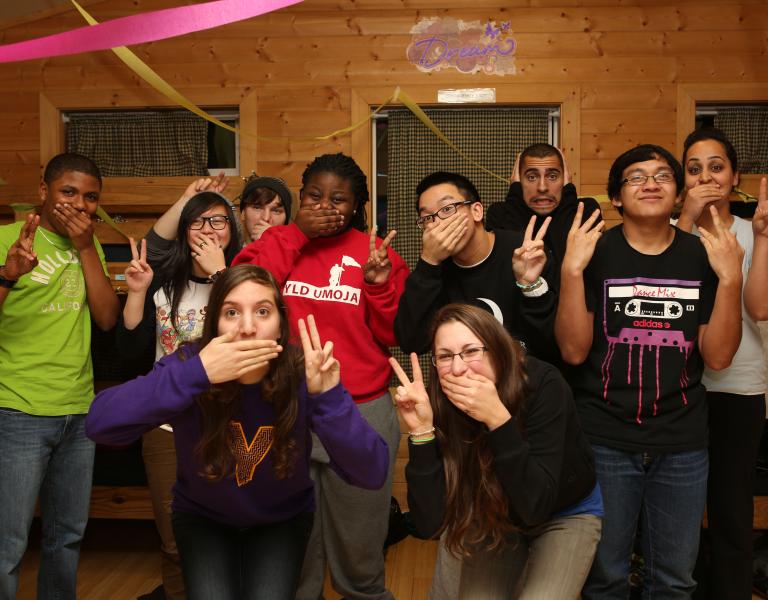 Teens Show Peace Sign At YMCA Pacific Region Conference