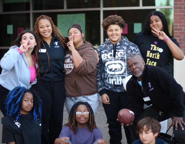 Center for Community Impact students gather for a photo at the YMCA