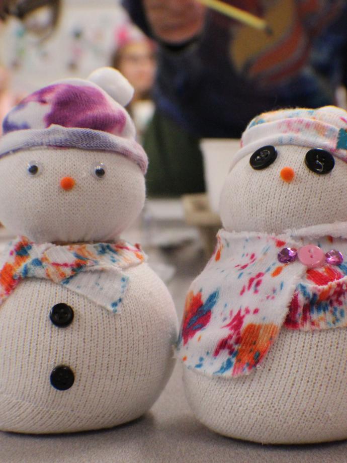 Snow Man Art Project at Local YMCA School Camps